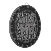 Zebra Zwart en Lichtgrijs Wild Me Dartbord (Voorkant Links)
