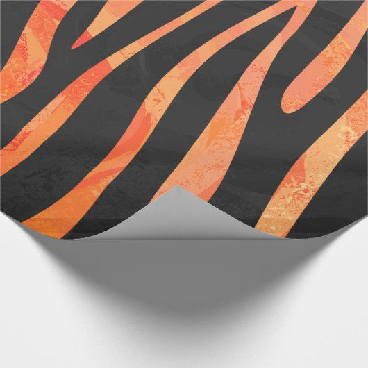 Zebra, zwart en Oranje afdrukken Cadeaupapier (Hoek)