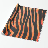 Zebra, zwart en Oranje afdrukken Cadeaupapier (Uitgerold)