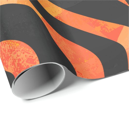 Zebra, zwart en Oranje afdrukken Cadeaupapier (Rol Hoek)