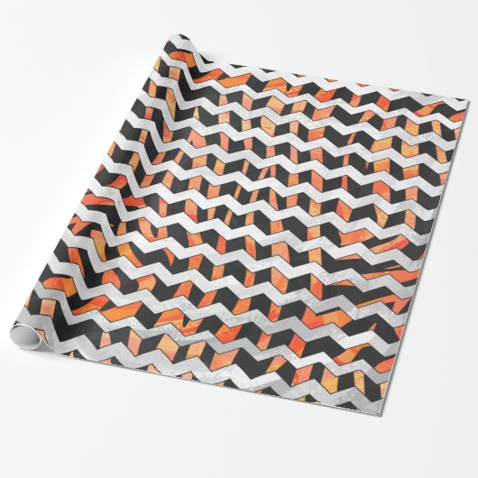 Zebra, zwart en Oranje afdrukken Cadeaupapier (Uitgerold)