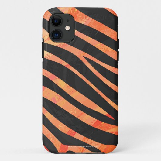 Zebra, zwart en Oranje afdrukken Case-Mate iPhone Case (Achterkant)