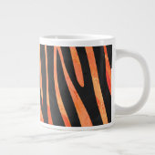 Zebra, zwart en Oranje afdrukken Grote Koffiekop (Rechts)