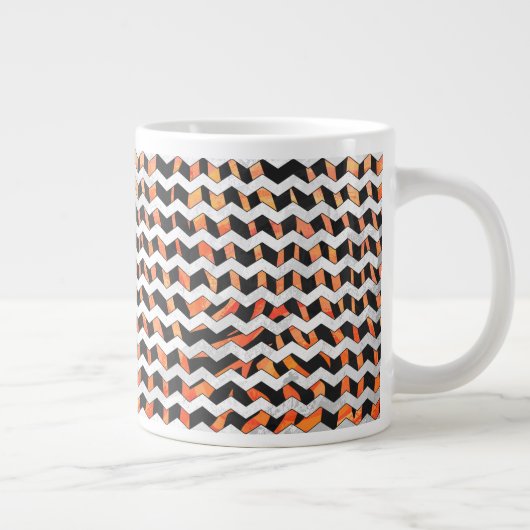 Zebra, zwart en Oranje afdrukken Grote Koffiekop (Rechts)
