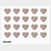 Zebra, zwart en Oranje afdrukken Hart Sticker (Vel)