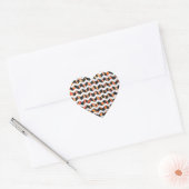 Zebra, zwart en Oranje afdrukken Hart Sticker (Envelop)