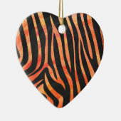 Zebra, zwart en Oranje afdrukken Keramisch Ornament (Rechts)