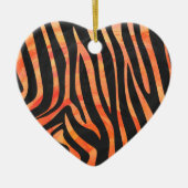 Zebra, zwart en Oranje afdrukken Keramisch Ornament (Voorkant)