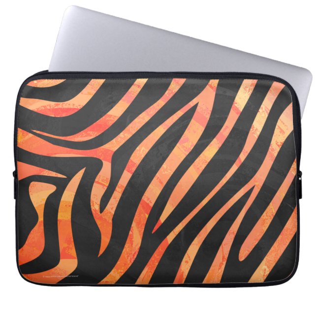 Zebra, zwart en Oranje afdrukken Laptop Sleeve (Voorkant)