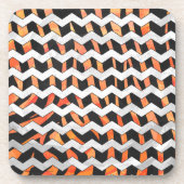 Zebra, zwart en Oranje afdrukken Onderzetter (Voorkant)