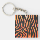 Zebra, zwart en Oranje afdrukken Sleutelhanger (Voorkant)