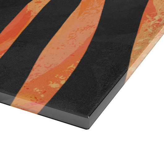 Zebra, zwart en Oranje afdrukken Snijplank (Hoek)