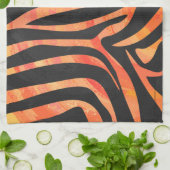 Zebra, zwart en Oranje afdrukken Theedoek (Gevouwen)