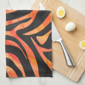 Zebra, zwart en Oranje afdrukken Theedoek (Quarter Fold)