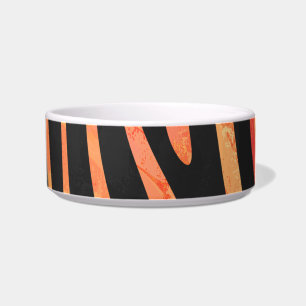 Zebra zwart en oranje print voerbakje