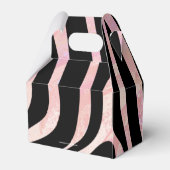 Zebra, zwart en roze afdrukken bedankdoosjes (Achterkant)