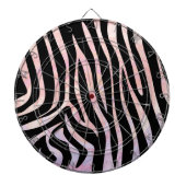 Zebra, zwart en roze afdrukken dartbord (Voorkant)