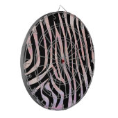 Zebra, zwart en roze afdrukken dartbord (Voorkant Links)