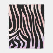 Zebra, zwart en roze afdrukken fleece deken (Voorkant)