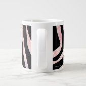 Zebra, zwart en roze afdrukken grote koffiekop (Achterkant)