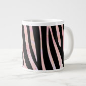 Zebra, zwart en roze afdrukken grote koffiekop (Voorkant rechts)