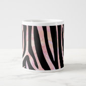 Zebra, zwart en roze afdrukken grote koffiekop (Voorkant)