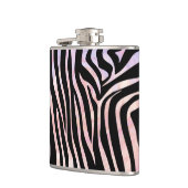 Zebra, zwart en roze afdrukken heupfles (Links)