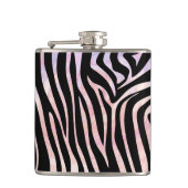 Zebra, zwart en roze afdrukken heupfles (Voorkant)