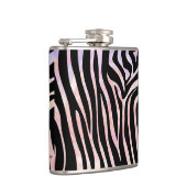 Zebra, zwart en roze afdrukken heupfles (Rechts)
