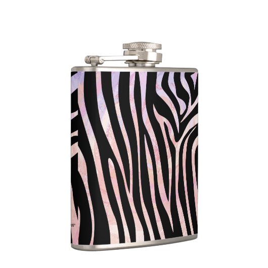 Zebra, zwart en roze afdrukken heupfles (Rechts)