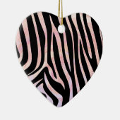 Zebra, zwart en roze afdrukken keramisch ornament (Rechts)