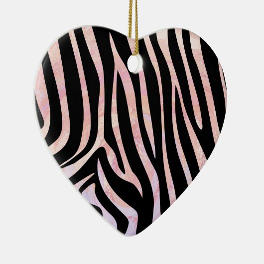 Zebra, zwart en roze afdrukken keramisch ornament (Rechts)