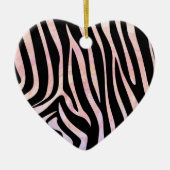 Zebra, zwart en roze afdrukken keramisch ornament (Voorkant)