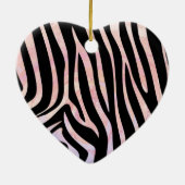 Zebra, zwart en roze afdrukken keramisch ornament (Achterkant)
