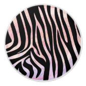 Zebra, zwart en roze afdrukken keramische knop (Voorkant)