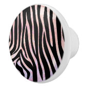 Zebra, zwart en roze afdrukken keramische knop (Rechts)