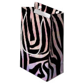 Zebra, zwart en roze afdrukken klein cadeauzakje (Achterkant Gekanteld)