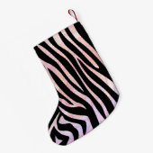 Zebra, zwart en roze afdrukken kleine kerstsok (Achterkant (Hangend))