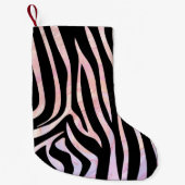 Zebra, zwart en roze afdrukken kleine kerstsok (Voorkant)