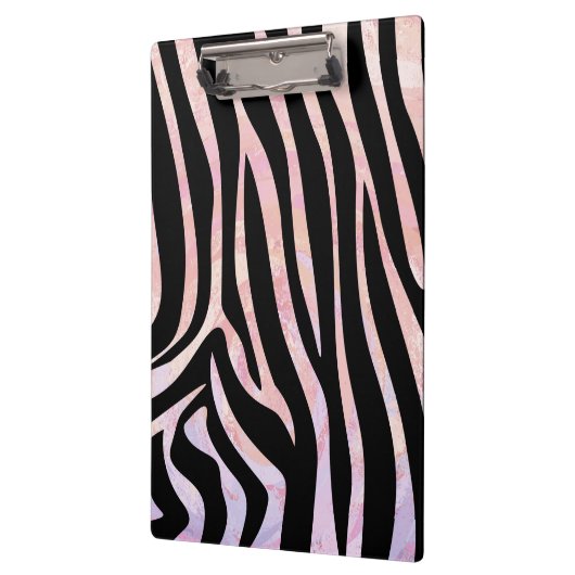 Zebra, zwart en roze afdrukken klembord (Links)