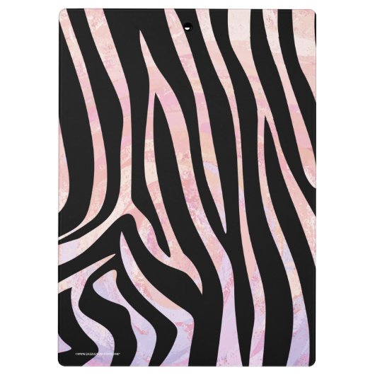 Zebra, zwart en roze afdrukken klembord (Achterkant)