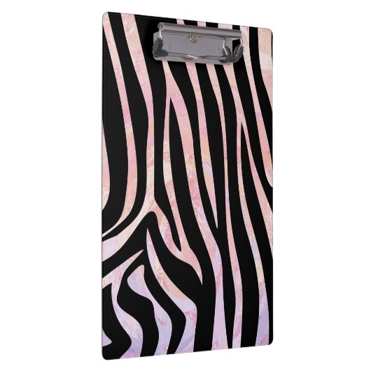 Zebra, zwart en roze afdrukken klembord (Rechts)