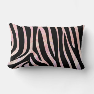 Zebra, zwart en roze afdrukken kussen