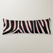 Zebra, zwart en roze afdrukken lichaamskussen (Voorkant)