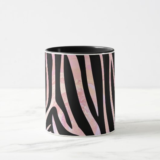Zebra, zwart en roze afdrukken mok (Midden)