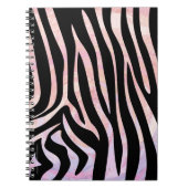 Zebra, zwart en roze afdrukken notitieboek (Voorkant)