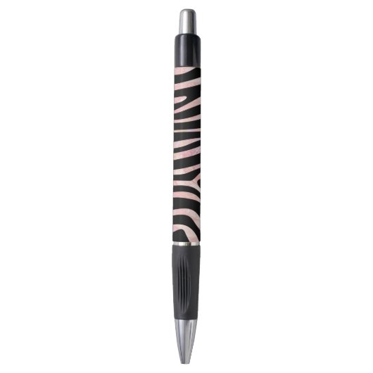 Zebra, zwart en roze afdrukken pen (Voorkant Verticaal)