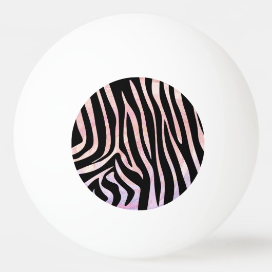 Zebra, zwart en roze afdrukken pingpongbal (Voorkant)