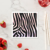 Zebra, zwart en roze afdrukken servet (Insitu)