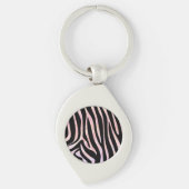 Zebra, zwart en roze afdrukken sleutelhanger (Voorkant)